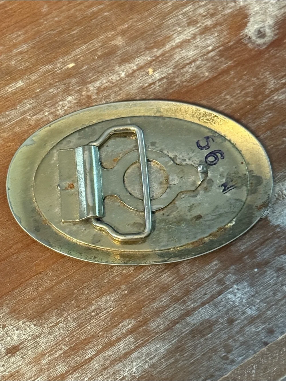Vintage Western Silver Oval Belt Buckle Horse Horseshoe Engraved